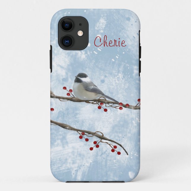 Coques Case-Mate iPhone Chickadee d'hiver (Dos)
