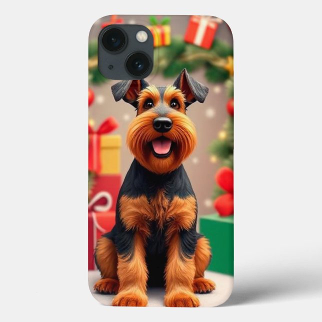 Coques Case-Mate iPhone Chien Airedale Terrier joyeux et vibrant (Verso)