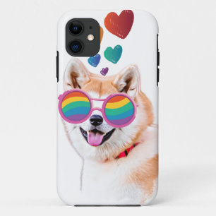 Case-Mate iPhone Case Chien Akita avec coeurs Saint-Valentin