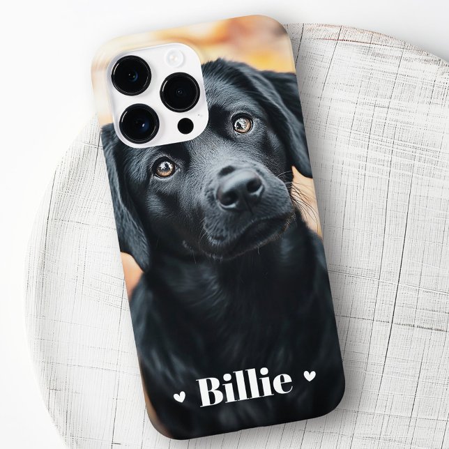 Coques Case-Mate iPhone Chien animal de compagnie nom photo coeur (Pet dog cat photo name hearts Case-Mate iPhone case)