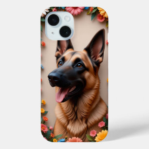 Coque Pour iPhone 15 Chien berger allemand magnifiquement illustré