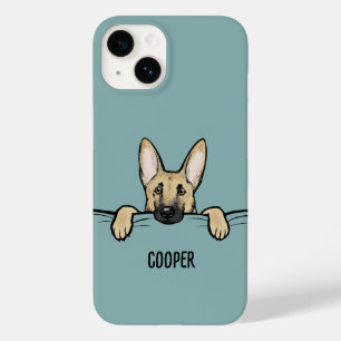 Coque Pour iPhone 14 Chien berger allemand mignon personnalisé