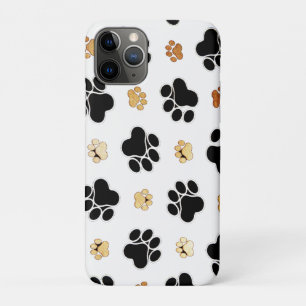 Case-Mate iPhone Case Chien canin noir et tan empreinte de patte blanc