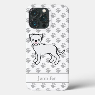 Case-Mate iPhone Case Chien de bande dessinée Bouledogue Américain blanc
