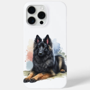 Coque iPhone 15 Pro Max Chien de berger belge en aquarelle