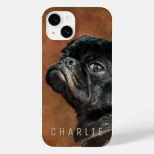 Coque Pour iPhone 14 Chien de Carlin noir