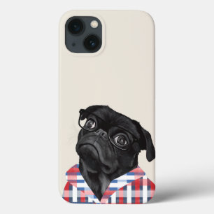 Case-Mate iPhone Case Chien De Carlin Noir Avec Lunettes Et Chemise