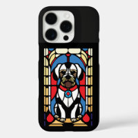 chien de chiot en vitrail