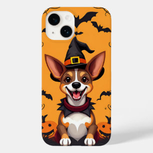 Coque Pour iPhone 14 Chien de dessin animé adorable déguisé en sorcière