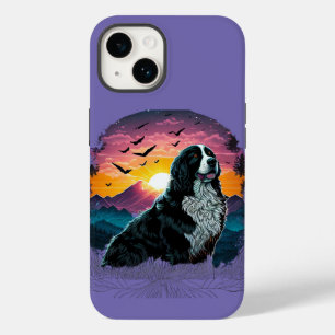 Coque Pour iPhone 14 Chien de montagne bernois avec vue sur le lever du