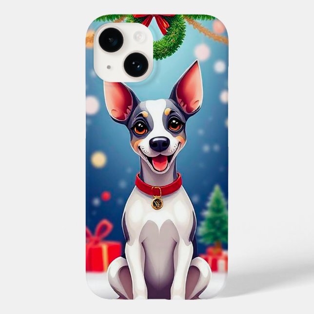 Coques Case-Mate iPhone Chien de Noël mignon (Verso)