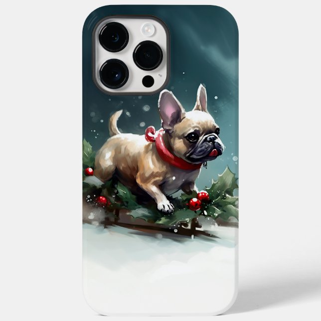 Coques Case-Mate iPhone Chien de Noël neige hiver (Verso)