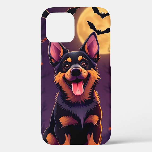 Coques Case-Mate iPhone Chien de style dessin animé Halloween (Verso)