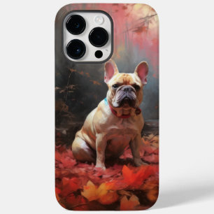 Coque Pour Pour iPhone 14 Pro Max Chien de taureau français en automne Leaves automn