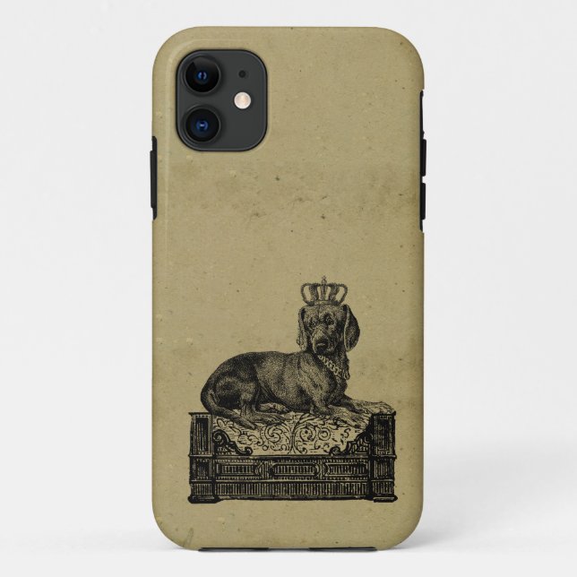 Coques Case-Mate iPhone Chien de teckel couronné par cru dessinant chic (Dos)