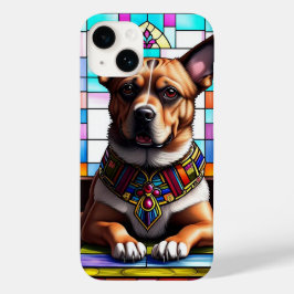 Coque Pour iPhone 14 Chien décoré dans un collier coloré