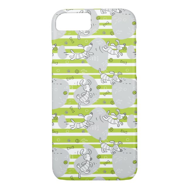 Coques Case-Mate iPhone chien jouant l'arrière - plan de motif (Dos)