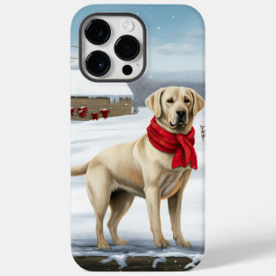 Coque Pour Pour iPhone 14 Pro Max Chien Labrador Retriever dans la neige de Noël