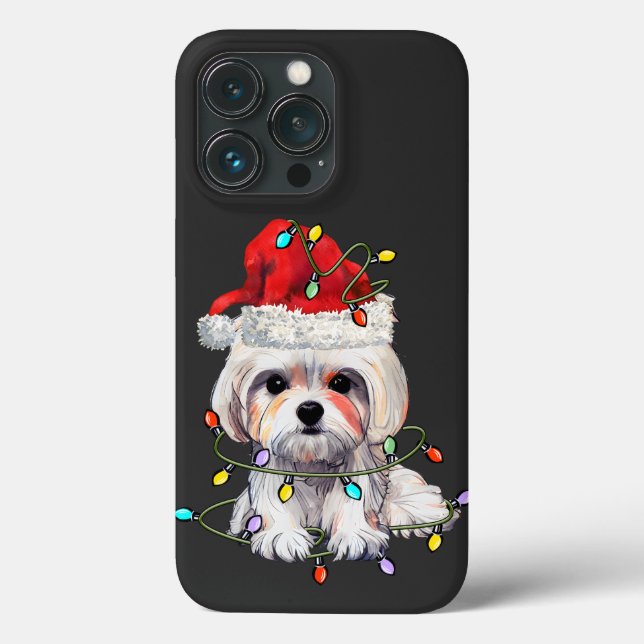 Coques Case-Mate iPhone Chien maltais Noël, Chien maltais de Noël (Verso)