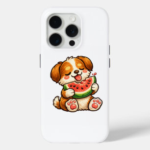 Coque iPhone 15 Pro Chien mignon pastèque