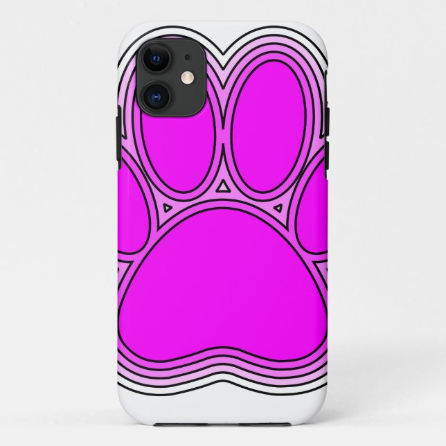 Coques Case-Mate iPhone Chien Paw En Rose Avec Des Contours (Dos)