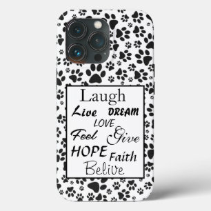 Case-Mate iPhone Case Chien Paws noir et blanc Polka Dot Coque-Mate iPho
