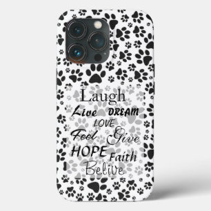 Case-Mate iPhone Case Chien Paws noir et blanc Polka Dot Coque-Mate iPho