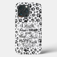 Chien Paws noir et blanc Polka Dot Coque-Mate iPho