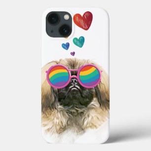 Case-Mate iPhone Case Chien Pékinois avec coeurs Saint-Valentin