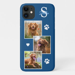 Case-Mate iPhone Case Chien Photo Collage Monogram Blue Pet