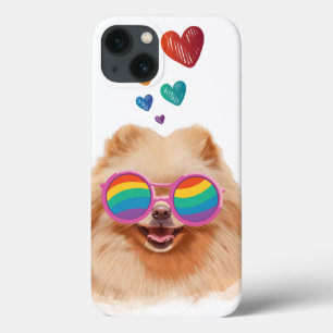 Case-Mate iPhone Case Chien Poméranie avec coeurs Saint-Valentin 