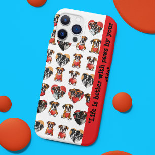 Case-Mate iPhone Case Chien romantique avec aquarelle du Coeur Rouge