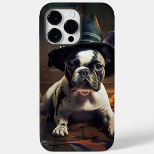 Coque Pour Pour iPhone 14 Pro Max Chien-taureau Citrouille Halloween effrayant