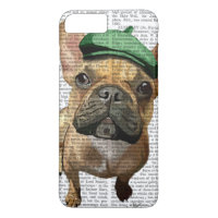 Chien-taureau français Brown avec Casquette vert 2