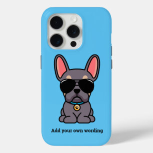 Coque iPhone 15 Pro Chien-taureau français Male Lilac Tan