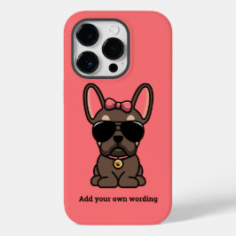 Coque Pour iPhone 14 Pro Chien-taureau français Tan Brown féminin