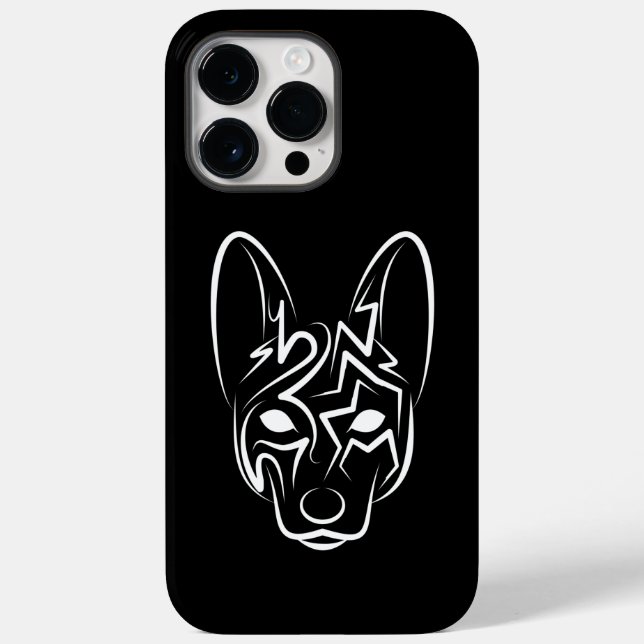 Coques Case-Mate iPhone Chien tribal noir et blanc (Verso)