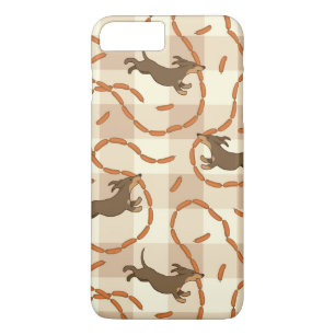 Coques Pour iPhone chiens chanceux avec l'arrière - plan de saucisse