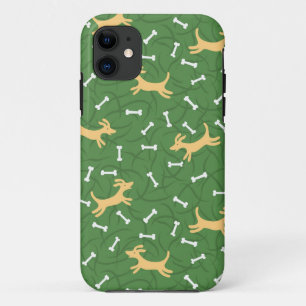 Coques Pour iPhone chiens chanceux avec l'arrière - plan d'os