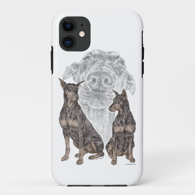 Coques Case-Mate iPhone Chiens noirs Doberman (Dos)