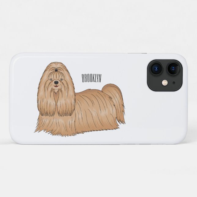 Coques Case-Mate iPhone Chih tzu long cheveux dessin de chien (Dos (Horizontal))