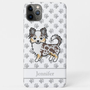 Case-Mate iPhone Case Chihuahua au pelage long Merle Chocolat & Nom