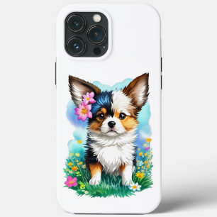 Case-Mate iPhone Case Chihuahua Chien chiot avec fleurs