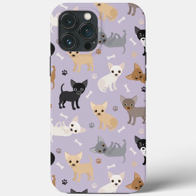 Coques Case-Mate iPhone Chihuahua Os et pattes violet (Verso)