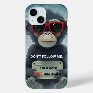 Coque Pour iPhone 15 Chimpanzé drôle : ne me suivez pas