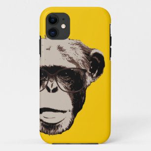 Case-Mate iPhone Case Chimpanzé Geeky dans la caisse jaune de l'iPhone 5