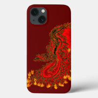 Chine Dragon rouge et or design