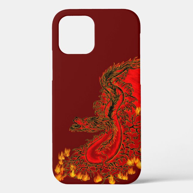 Coques Case-Mate iPhone Chine Dragon rouge et or design (Verso)