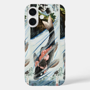Coques iPhone 16 Chinoiserie Carpes Koï Cascade Art Japonais