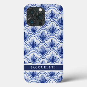 Case-Mate iPhone Case Chinoiserie Navy Blue Shell Asiatique Motif Vintag